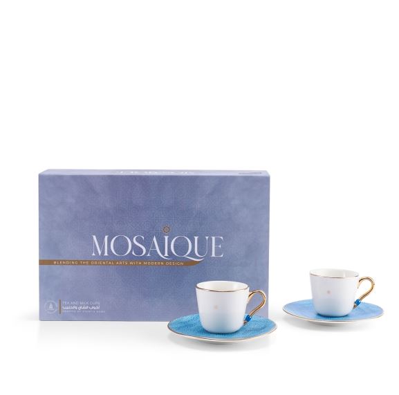 Tea Porcelain Set 12 Pcs From Mosaique – Blue