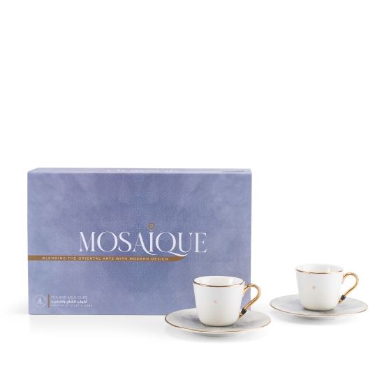 Tea Porcelain Set 12 Pcs From Mosaique – Grey