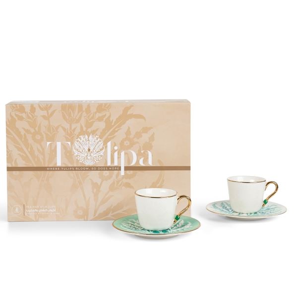 Tea Porcelain Set 12 Pcs From Tolipa – Green